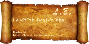 Labáth Boglárka névjegykártya