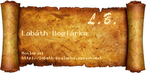 Labáth Boglárka névjegykártya